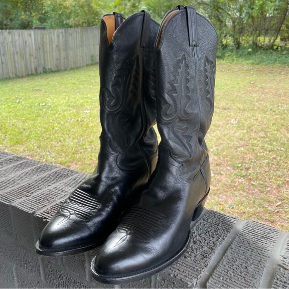 Bottes Cowboy Panhandle Slim – Femme, Cuir Gris, Hauteur Genou, Pointure US 10.5 B